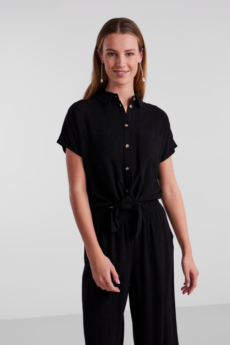 Pieces pcvinsty ss linen tie shirt noos